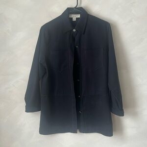 Proportion Petite vintage made in Canada black faux suede jacket shacket shirt